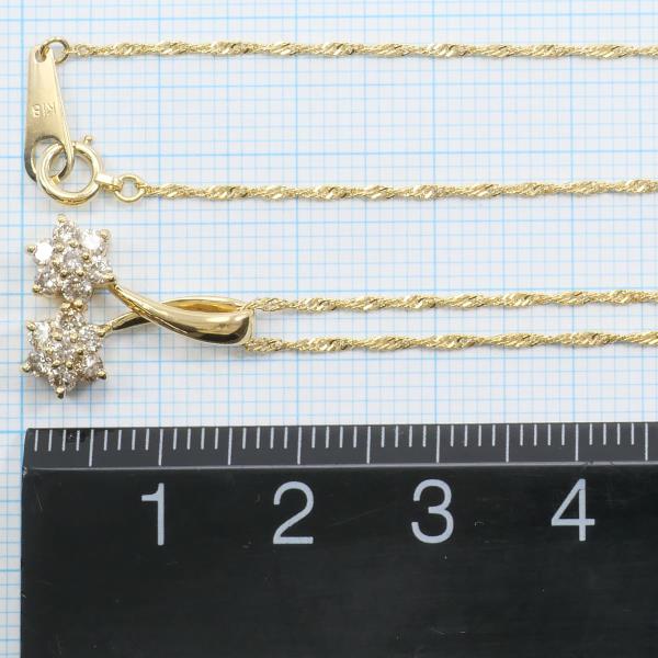 K18 Yellow Gold Necklace with Brown Diamond in Excellent Condition