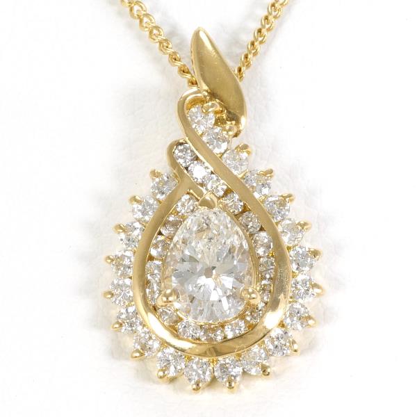 K18 Yellow Gold Diamond Necklace 1.07 SI2 in Excellent Condition