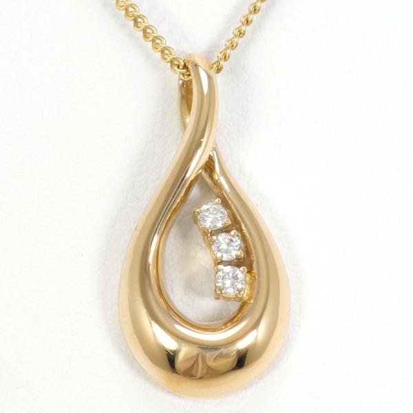 K18 Yellow Gold Diamond Necklace in Excellent Condition