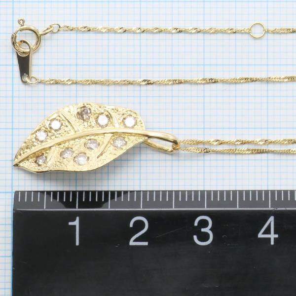 K18 Yellow Gold Necklace with Brown Diamond in Excellent Condition