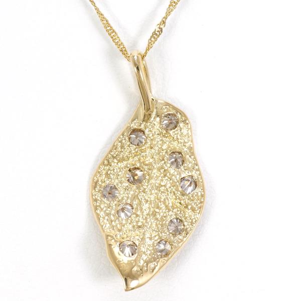 K18 Yellow Gold Necklace with Brown Diamond in Excellent Condition