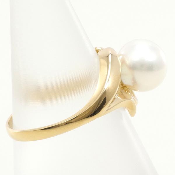 K18 Yellow Gold Pearl Ring 9号 in Excellent Condition