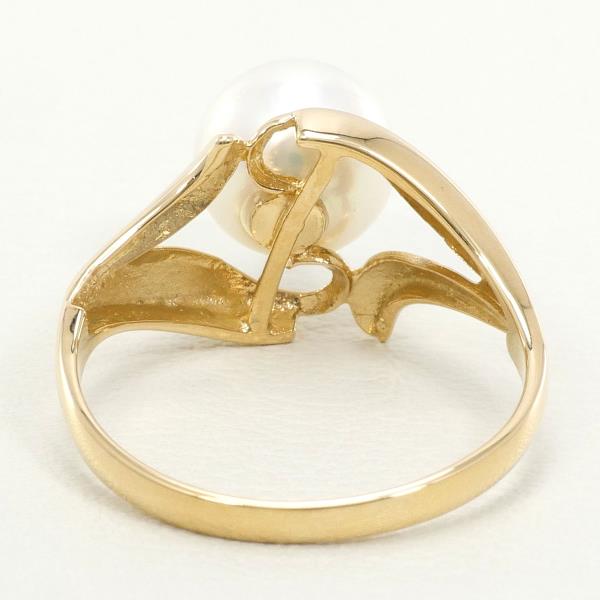 K18 Yellow Gold Pearl Ring 9号 in Excellent Condition