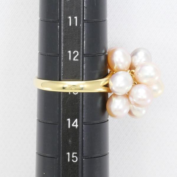 K18 Yellow Gold Pearl Ring 13 in Excellent Condition