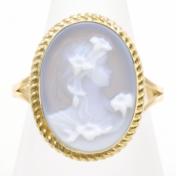 K18 Yellow Gold Ring 10.5 Stone Cameo