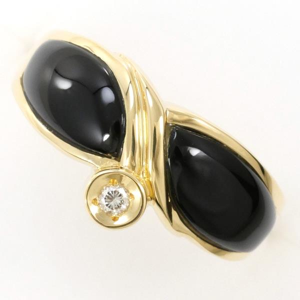 K18 Yellow Gold Onyx Ring 11.5 in Excellent Condition