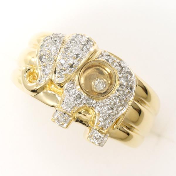 K18 Yellow Gold Diamond Ring 10.5 in Excellent Condition