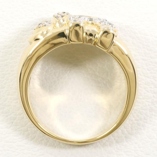 K18 Yellow Gold Diamond Ring 10.5 in Excellent Condition