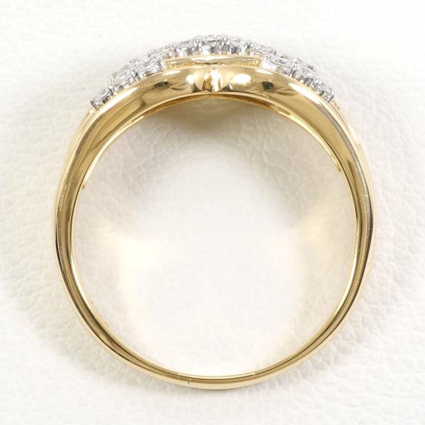 PT900 Platinum K18 Yellow Gold Diamond Ring in Excellent Condition