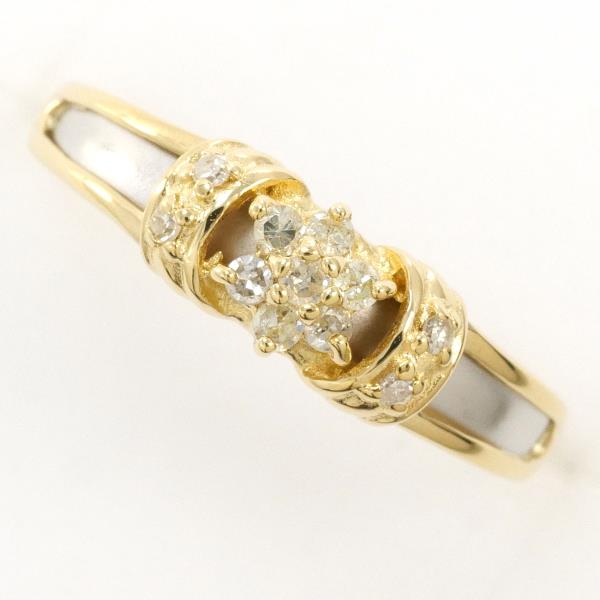 PT900 Platinum K18 Yellow Gold Yellow Sapphire Ring