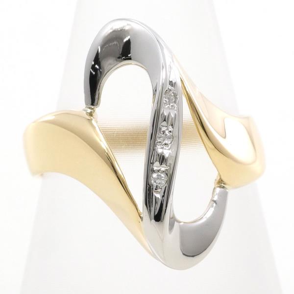 PT900 Platinum K18 Yellow Gold Diamond Ring 11 in Excellent Condition