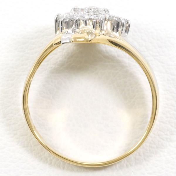 PT900 Platinum K18YG Yellow Gold Diamond Ring in Excellent Condition