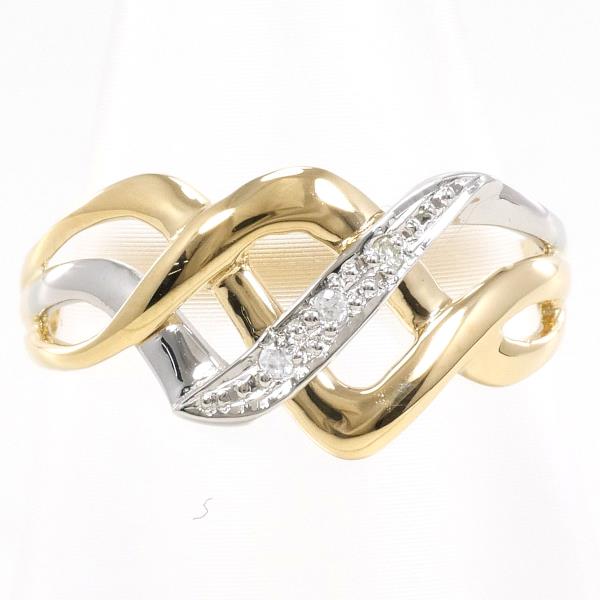 PT900 Platinum K18 Yellow Gold Diamond Ring