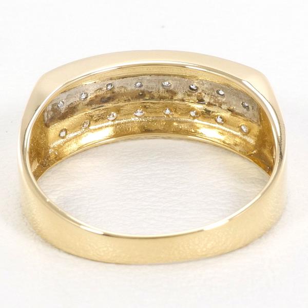 PT900 Platinum K18 Yellow Gold Diamond Ring in Excellent Condition