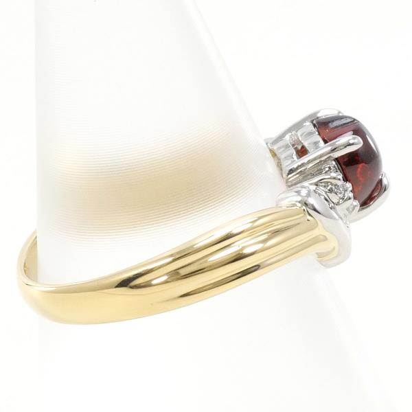 PT850 Platinum K18 Yellow Gold Garnet Ring 4.5 in Excellent Condition