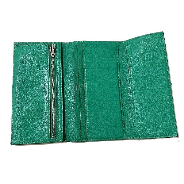 Hermes Leather Bearn 2PLIS Long Wallet