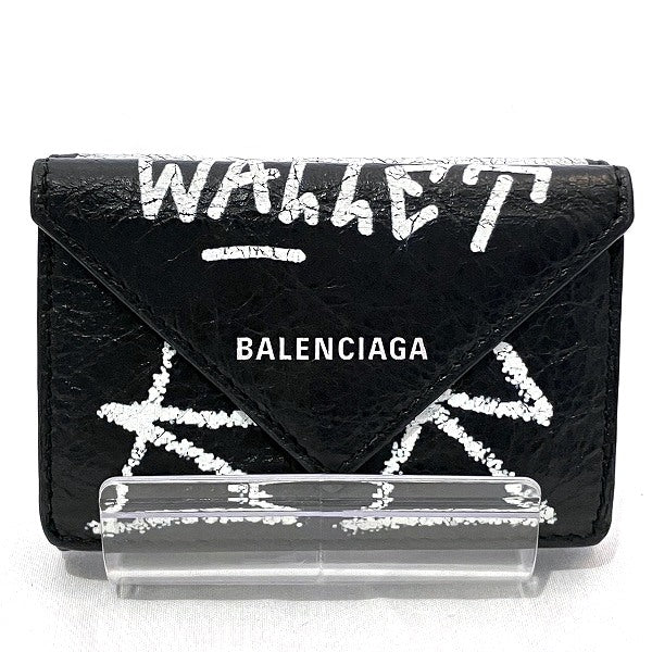 Balenciaga Graffiti Leather Compact Wallet