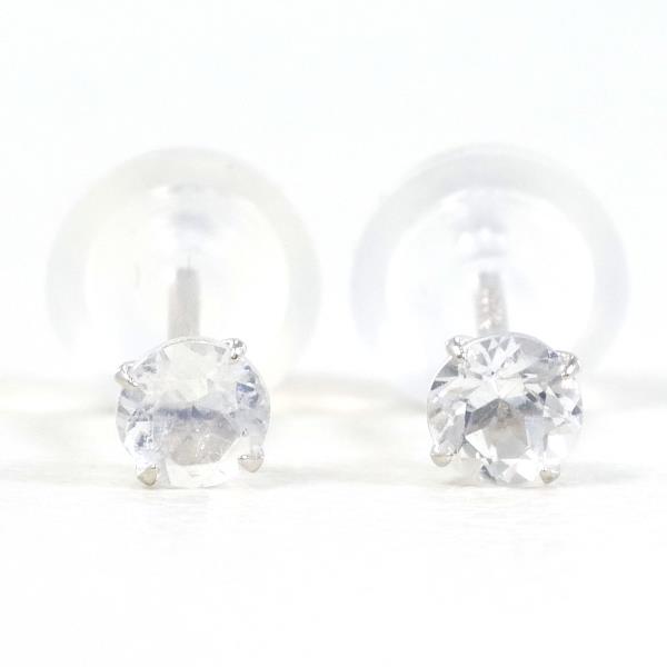 PT900 Platinum Moonstone Earrings in Excellent Condition