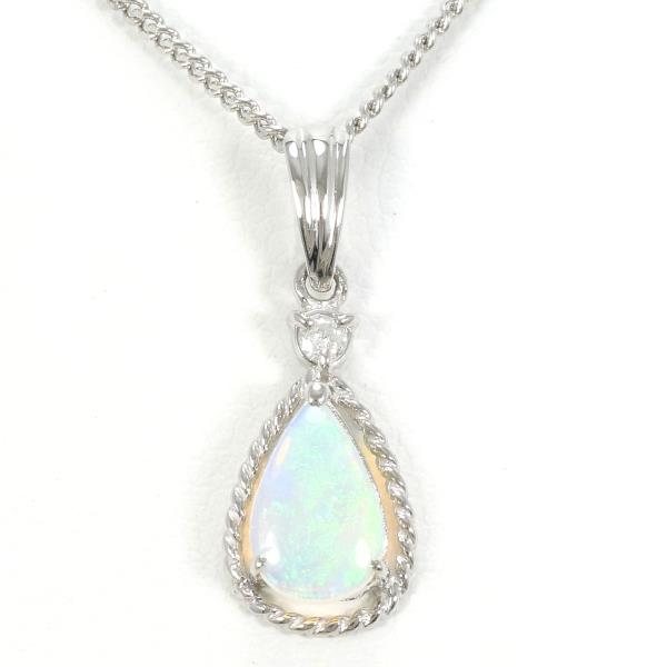 PT900 Platinum PT850 Necklace Opal Diamond in Excellent Condition