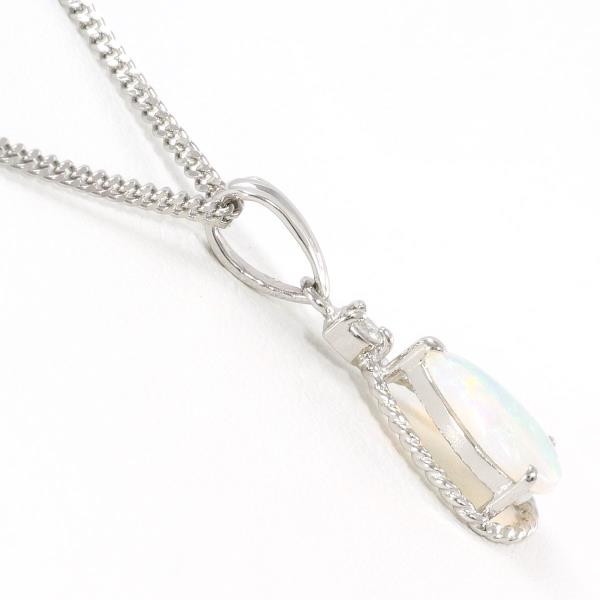 PT900 Platinum PT850 Necklace Opal Diamond in Excellent Condition