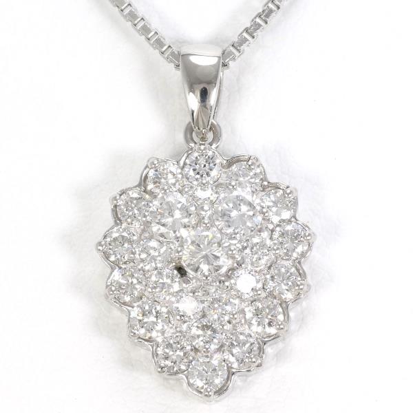 PT900 Platinum PT850 Necklace with 1.00ct Diamond in Excellent Condition