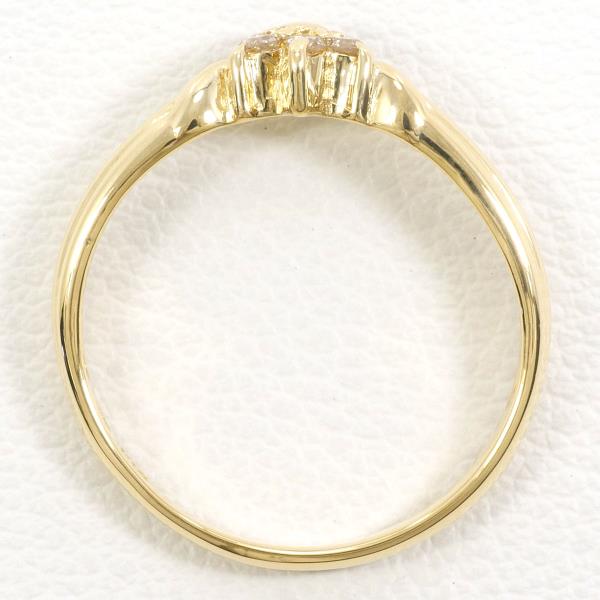 K18 Yellow Gold Ring with Brown Diamond, Size 10.5 in Excellent Condition