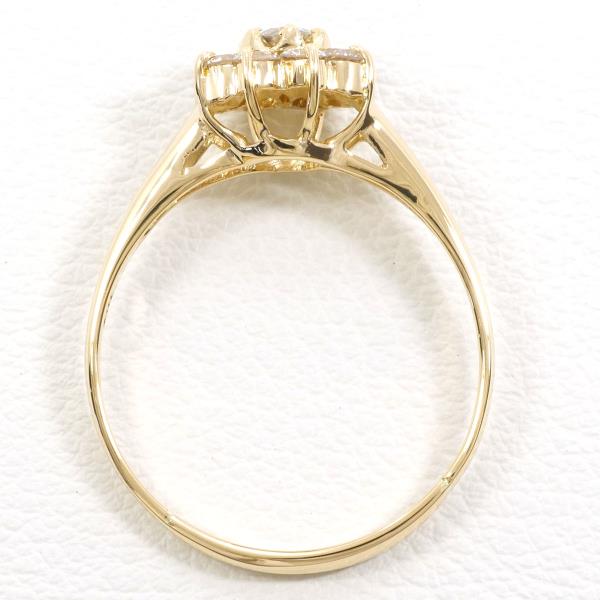 K18 Yellow Gold Diamond Ring 17号 in Excellent Condition