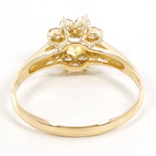 K18 Yellow Gold Diamond Ring 17号 in Excellent Condition