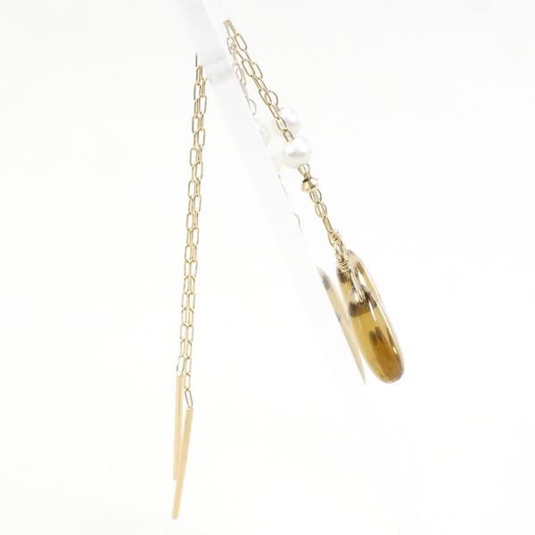 K10 Yellow Gold Smoky Quartz Earrings