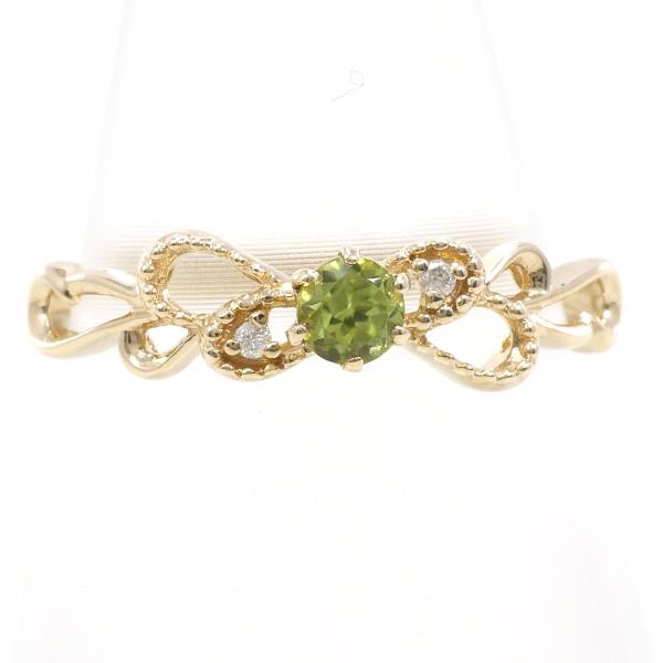 K10 Yellow Gold Peridot Ring in Excellent Condition