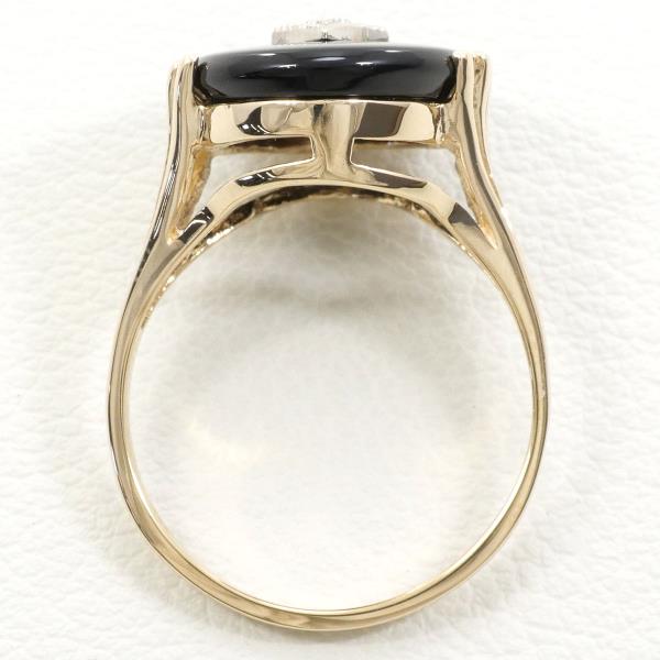 10K Yellow Gold Onyx Diamond Ring 11.5 in Excellent Condition