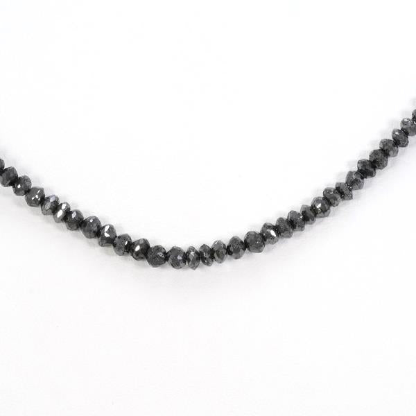 K18 White Gold Necklace with Black Diamond in Excellent Condition