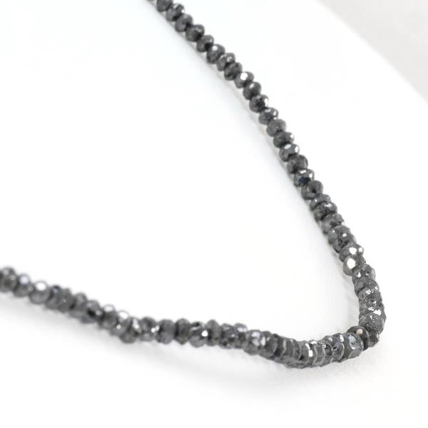 K18 White Gold Necklace with Black Diamond in Excellent Condition