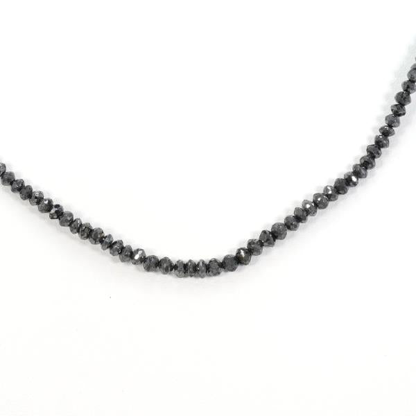 K18 White Gold Necklace with Black Diamond in Excellent Condition