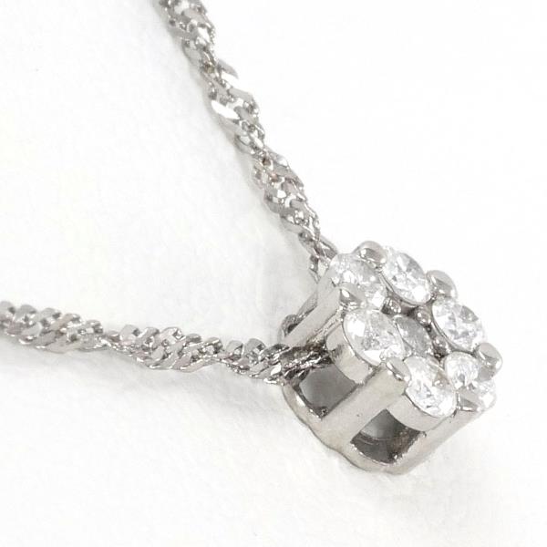 K18 White Gold Diamond Necklace 0.10ct in Pristine Condition