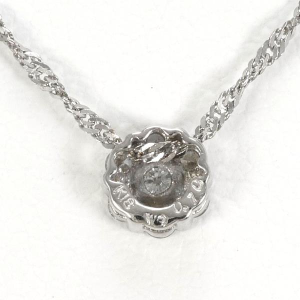 K18 White Gold Diamond Necklace 0.10ct in Pristine Condition