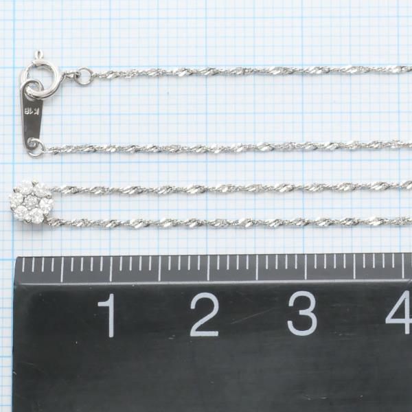 K18 White Gold Diamond Necklace 0.10ct in Pristine Condition