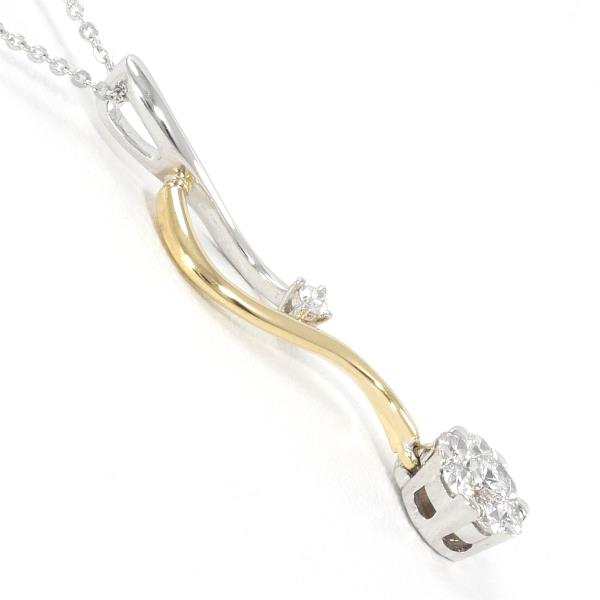 K18 Yellow Gold White Gold Diamond Necklace