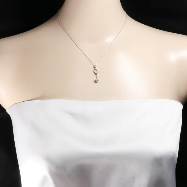 K18 Yellow Gold White Gold Diamond Necklace