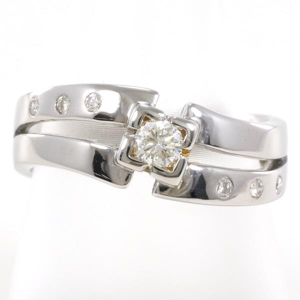 18K White Gold Diamond Ring Size 15