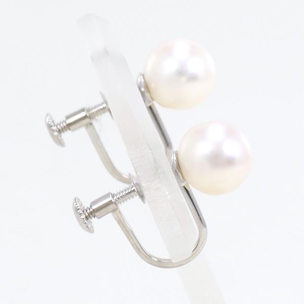 K14 White Gold Pearl Earrings in Excellent Condition