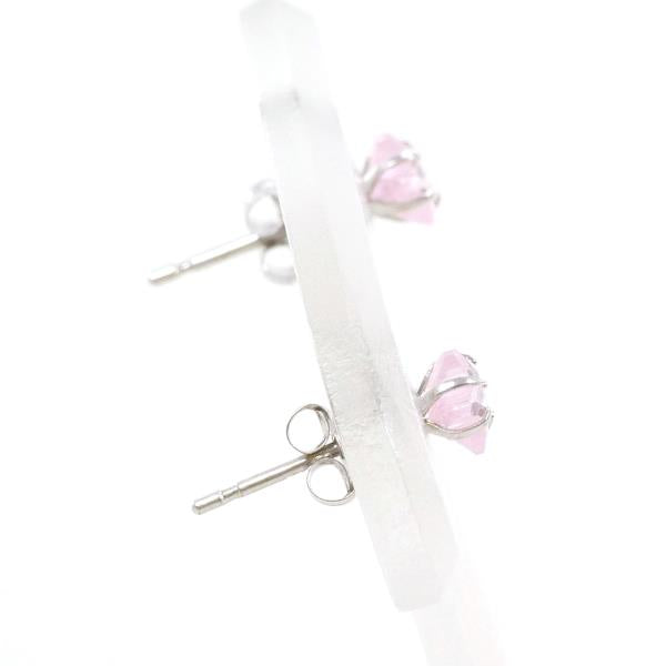 K14 White Gold Pink Zirconia Earrings in Excellent Condition