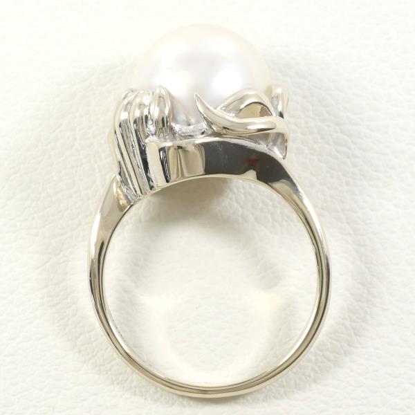 K14 White Gold Pearl Ring Size 9 in Excellent Condition