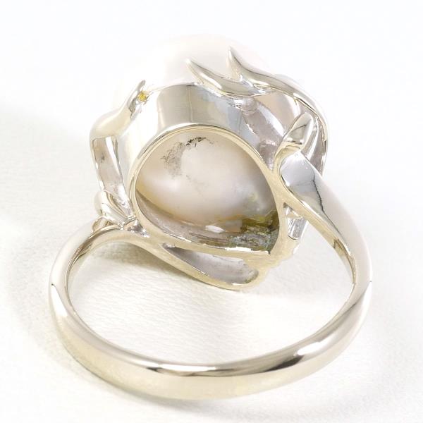 K14 White Gold Pearl Ring Size 9 in Excellent Condition