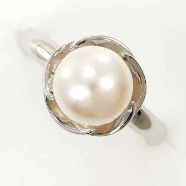 PT900 Platinum Pearl Ring 14.5 in Excellent Condition