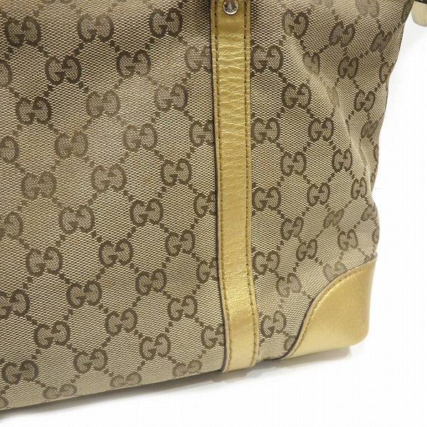 Gucci Canvas Leather Heart Shape Interlocking Tote in Good Condition