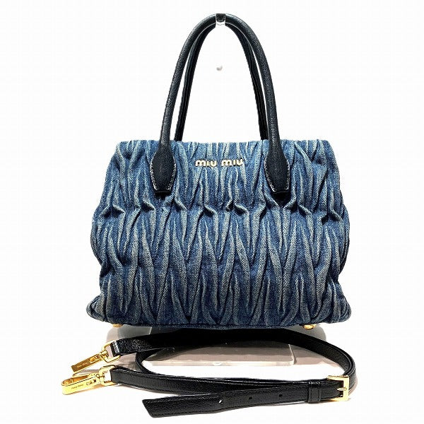 Miu Miu Denim Leather 2way Handbag 5BG069