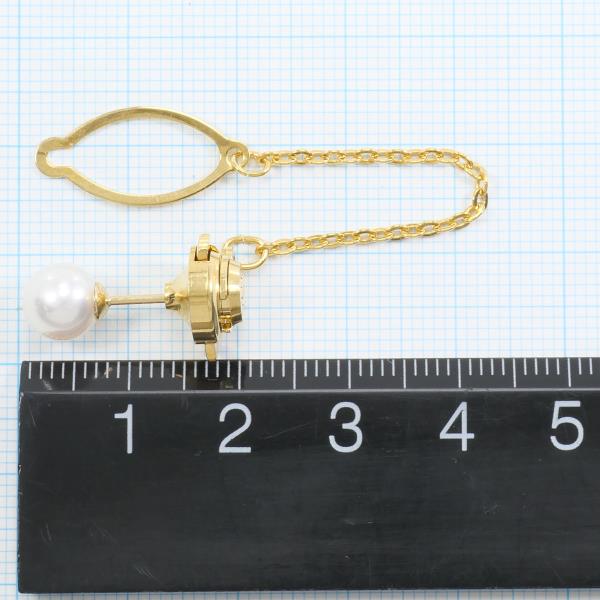 K18 Yellow Gold Pearl Pin Brooch in Excellent Condition