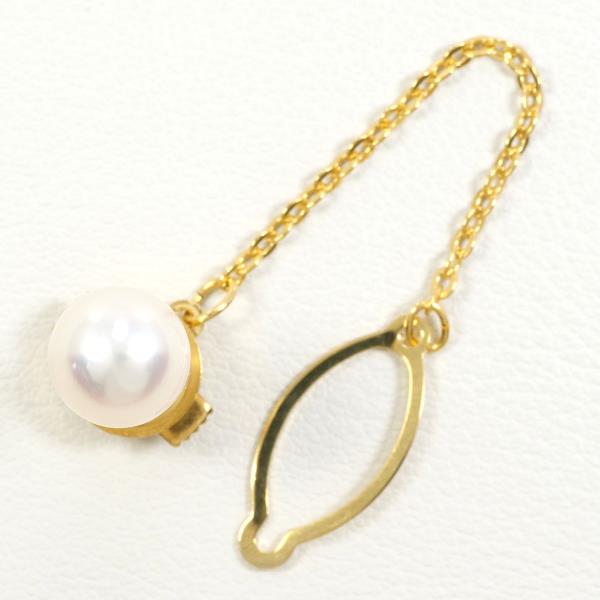 K18 Yellow Gold Pearl Pin Brooch in Excellent Condition