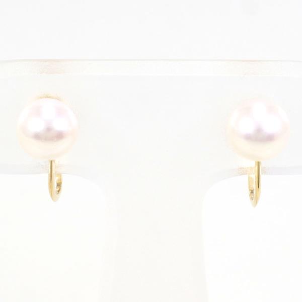 K18 Yellow Gold Pearl Earrings in Excellent Condition